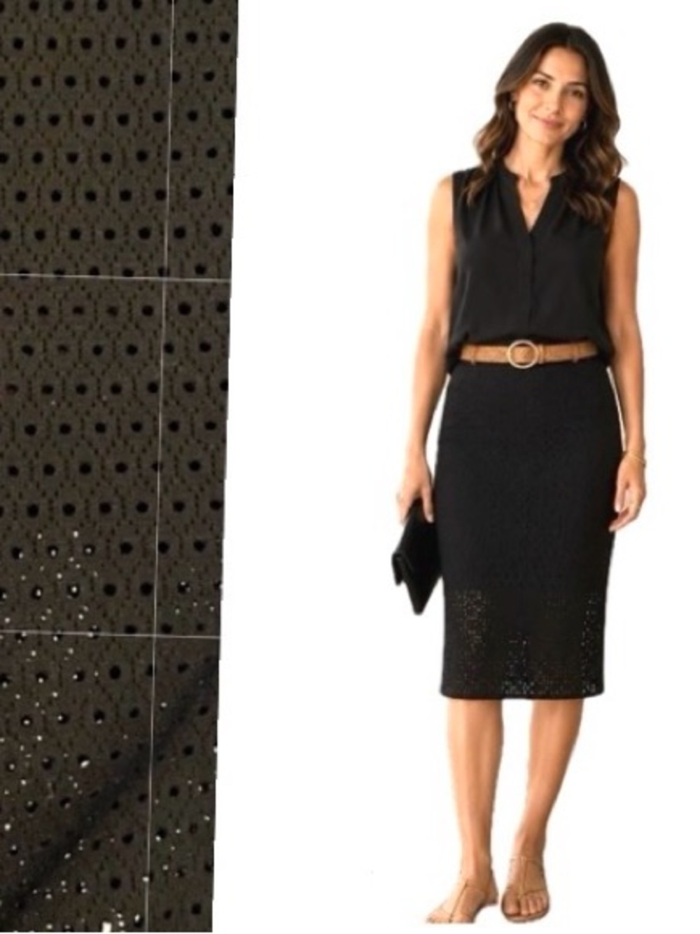 Torrid, Laser Cut Eyelet Pencil Skirt Black, Size 2 EUC (2x)